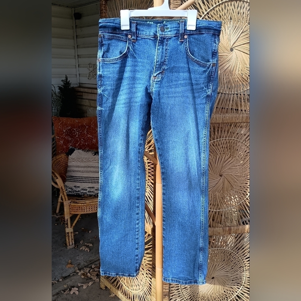 Wrangler Retro Straight Slim Blue Jeans/Denim_30X32